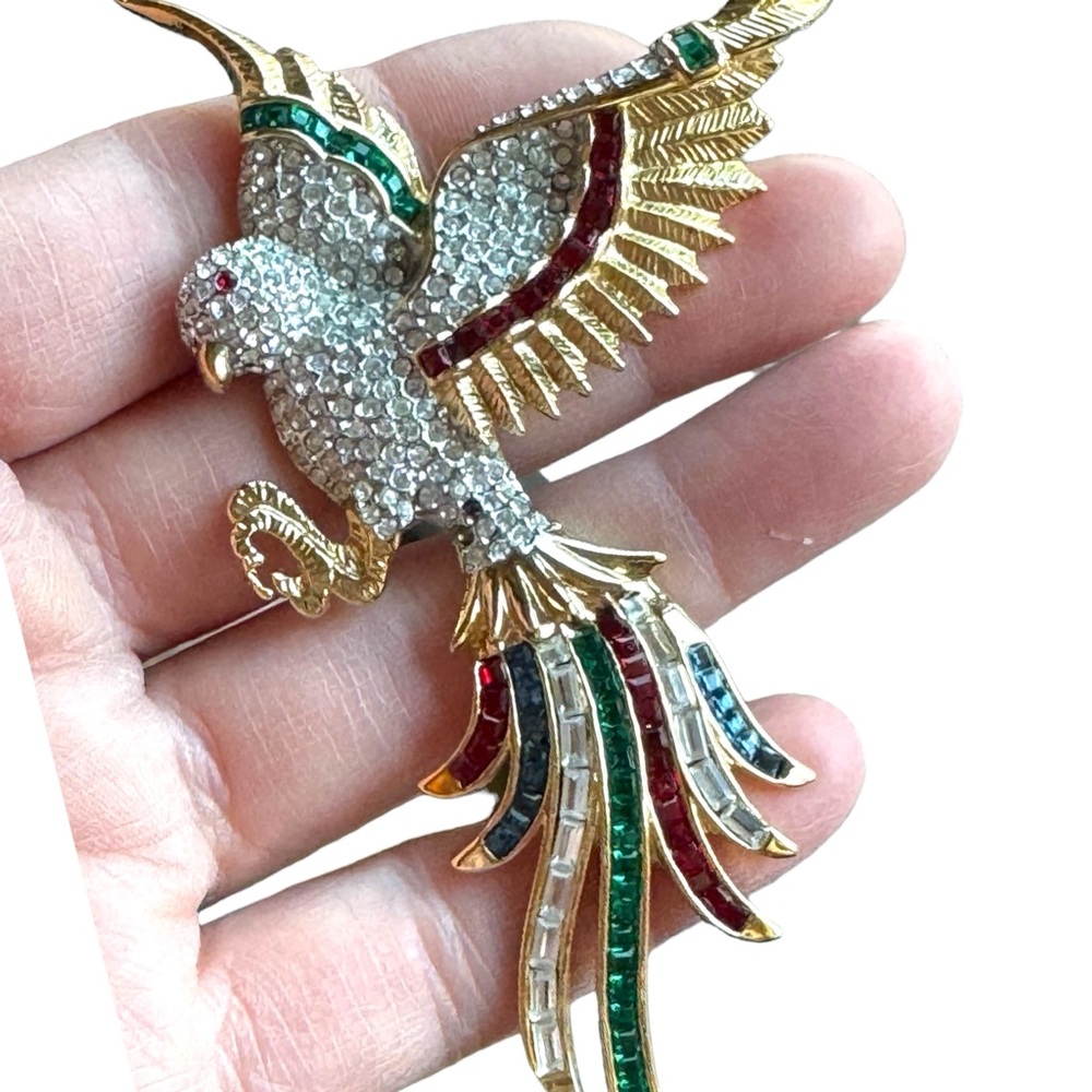 Lovely colorful crystal rhinestone  birds of paradise brooch rhinstones Dorlan - Picture 3 of 13